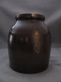 Brown ceramic jar