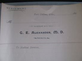 Billing statement Dr Alexander