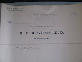 Billing statement Dr Alexander