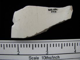 ceramic shard plate rim fragment, dorsal view