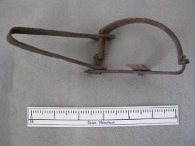 small animal leg trap; no makers mark