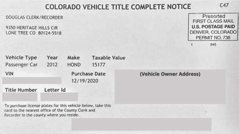 Buying or Selling a Vehicle Douglas County