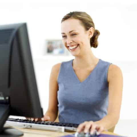 Woman using computer