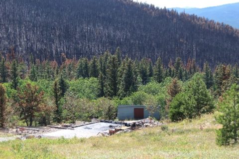 Structure consumed by the Cold Springs fire, as you can see only the foundation remains, yet the flaming front never actually reached the structure