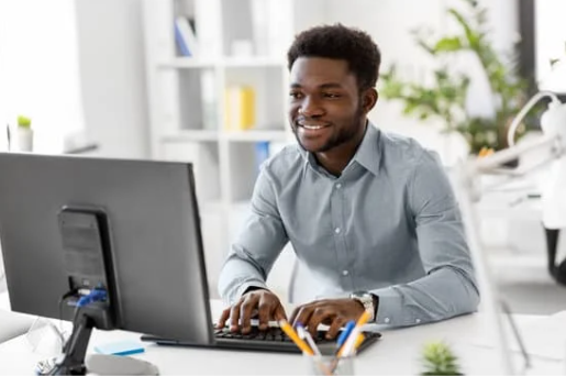 Man working on computer